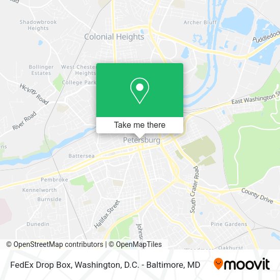 FedEx Drop Box map
