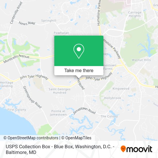 USPS Collection Box - Blue Box map