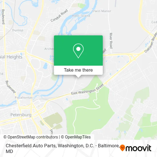 Chesterfield Auto Parts map