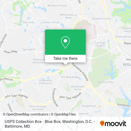 USPS Collection Box - Blue Box map