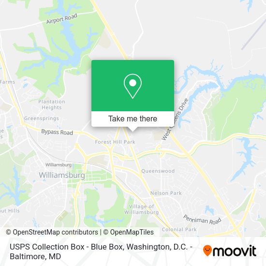 USPS Collection Box - Blue Box map