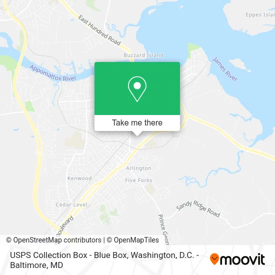 USPS Collection Box - Blue Box map