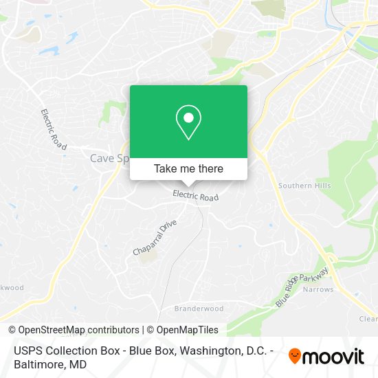 USPS Collection Box - Blue Box map