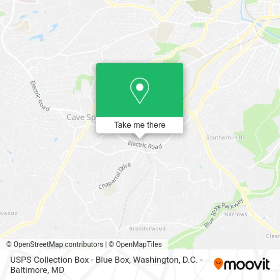 Mapa de USPS Collection Box - Blue Box