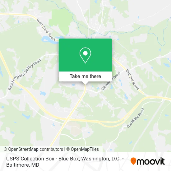 Mapa de USPS Collection Box - Blue Box