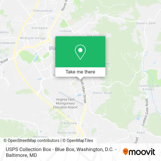 Mapa de USPS Collection Box - Blue Box