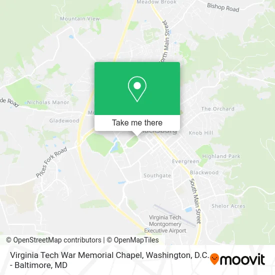 Virginia Tech War Memorial Chapel map