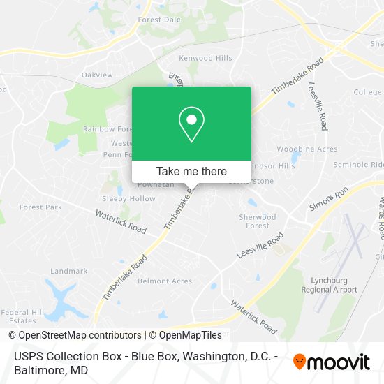 USPS Collection Box - Blue Box map