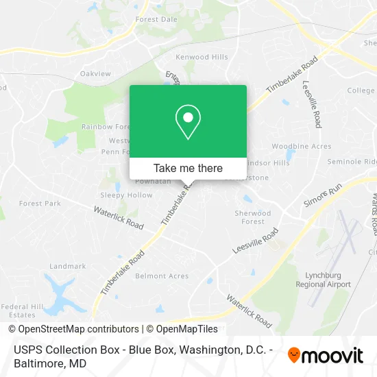 Mapa de USPS Collection Box - Blue Box