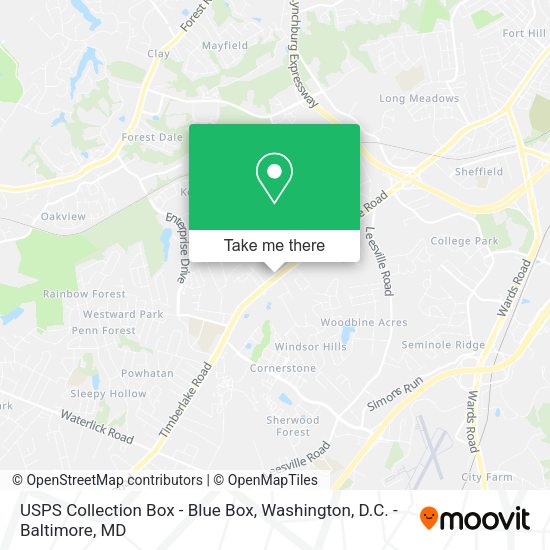 USPS Collection Box - Blue Box map