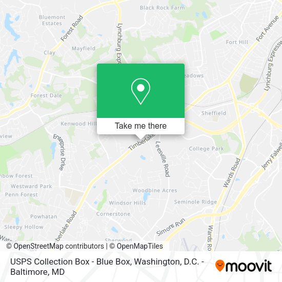 USPS Collection Box - Blue Box map