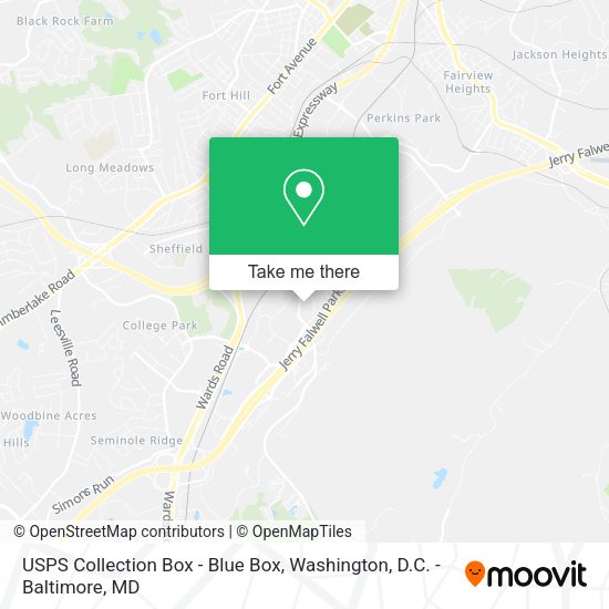 USPS Collection Box - Blue Box map