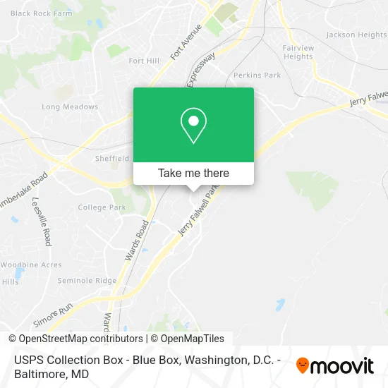 Mapa de USPS Collection Box - Blue Box