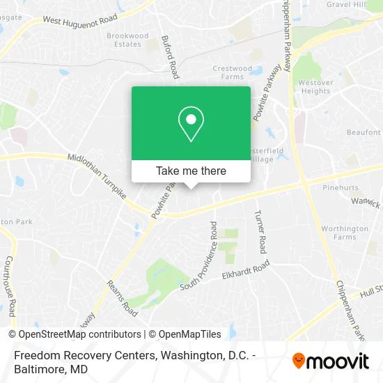 Freedom Recovery Centers map