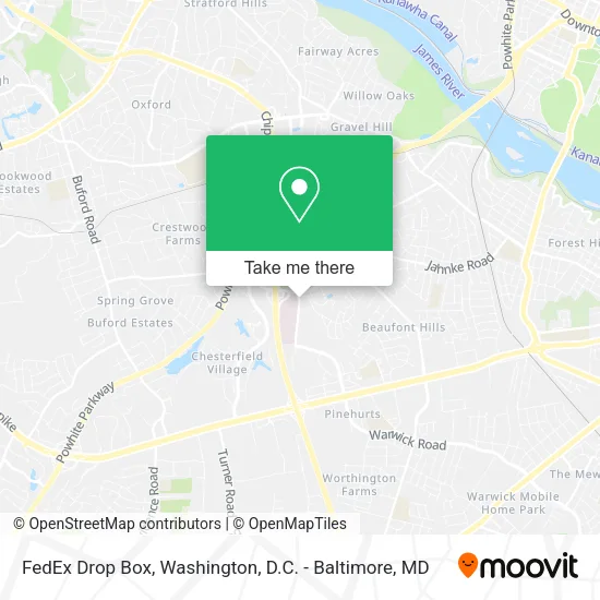FedEx Drop Box map