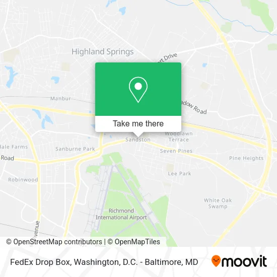 FedEx Drop Box map