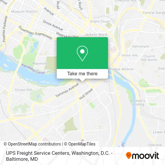 Mapa de UPS Freight Service Centers