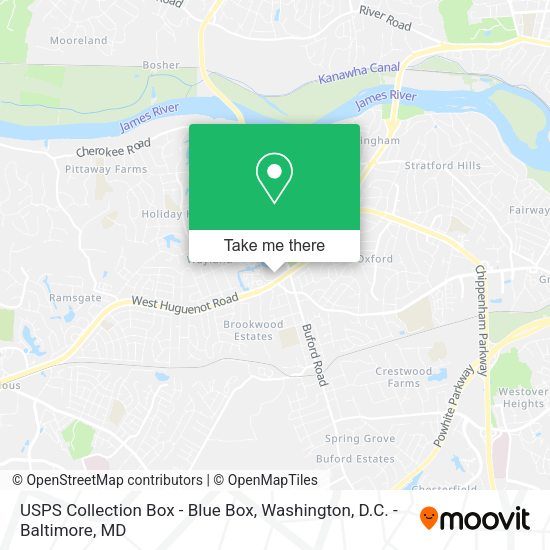 USPS Collection Box - Blue Box map