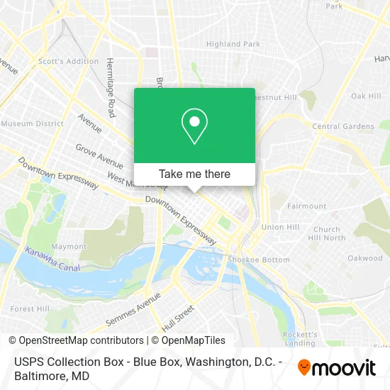 Mapa de USPS Collection Box - Blue Box