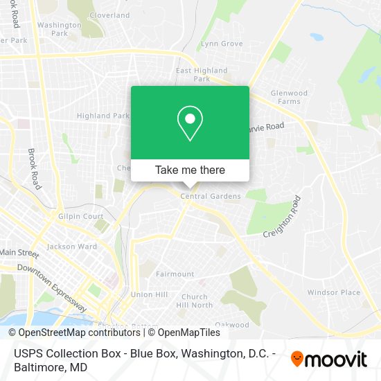 USPS Collection Box - Blue Box map