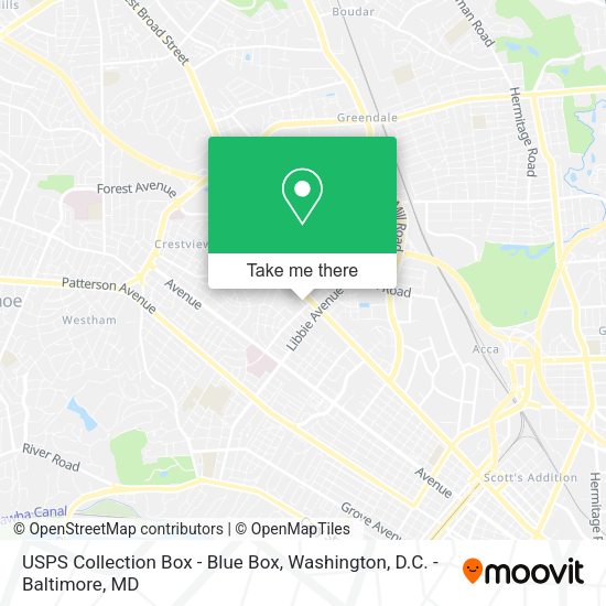 USPS Collection Box - Blue Box map