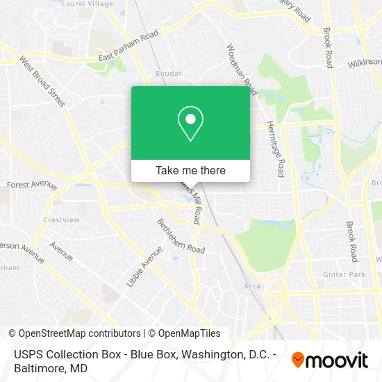 USPS Collection Box - Blue Box map
