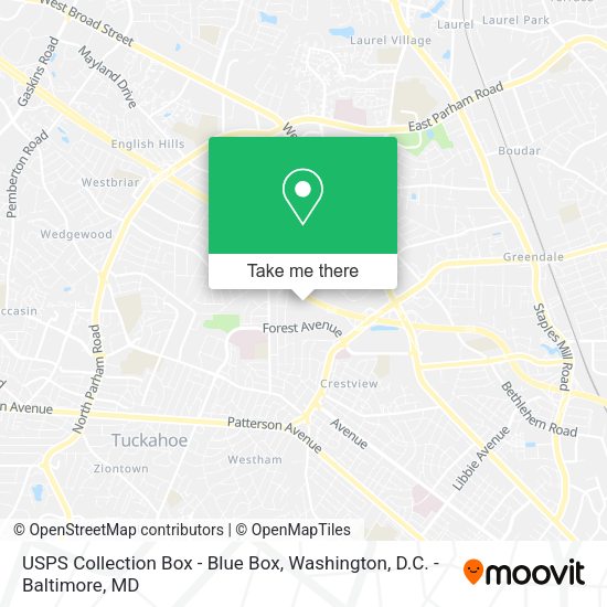 USPS Collection Box - Blue Box map