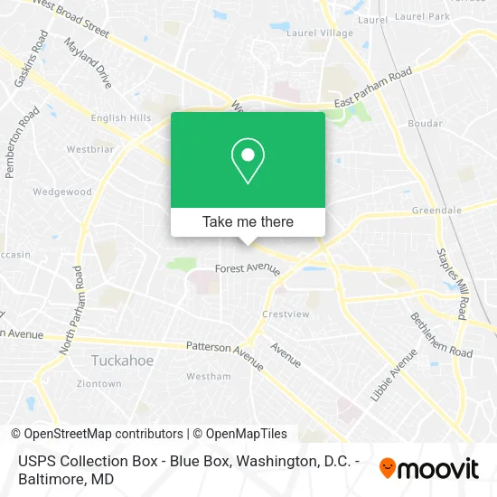 Mapa de USPS Collection Box - Blue Box