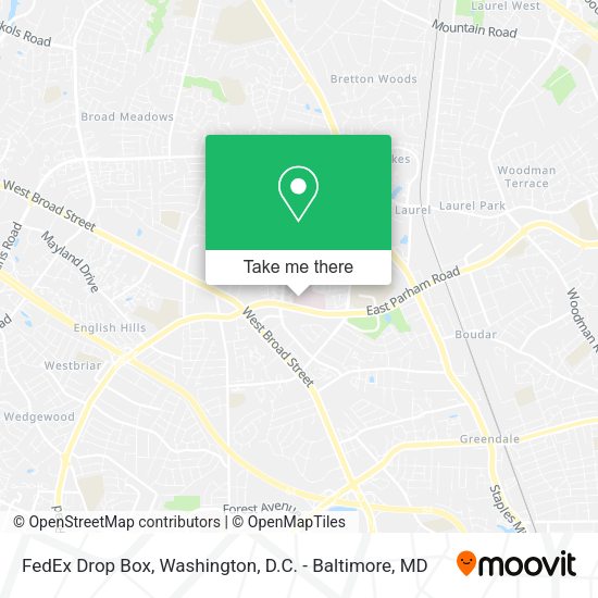 FedEx Drop Box map