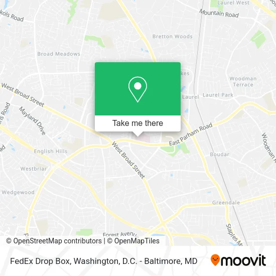 FedEx Drop Box map
