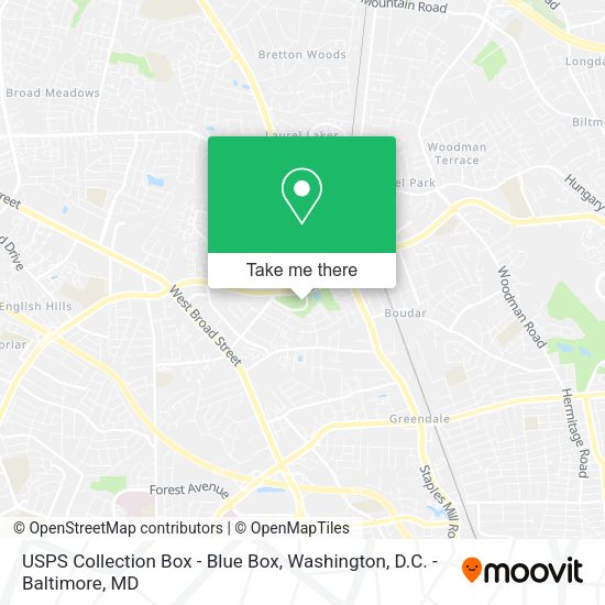 USPS Collection Box - Blue Box map