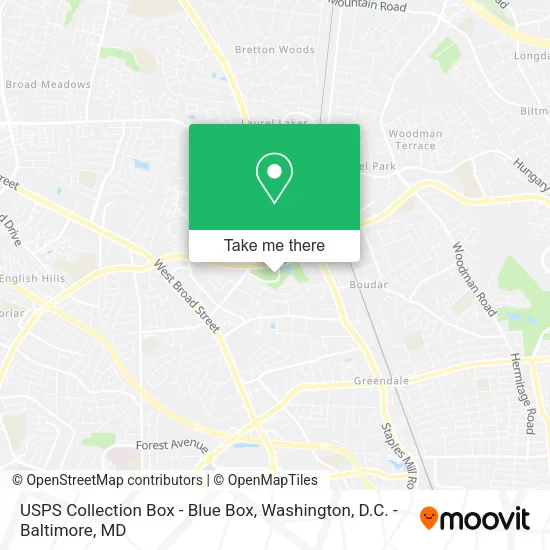 USPS Collection Box - Blue Box map