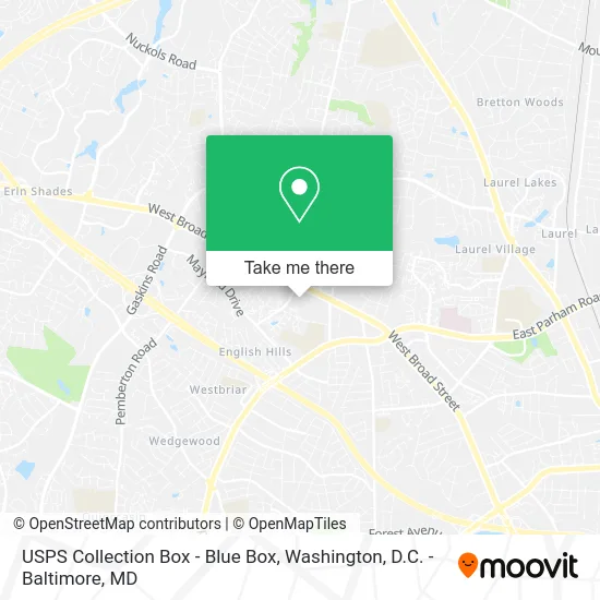 USPS Collection Box - Blue Box map