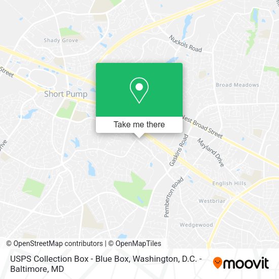 USPS Collection Box - Blue Box map