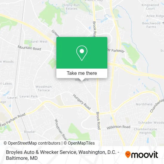 Broyles Auto & Wrecker Service map