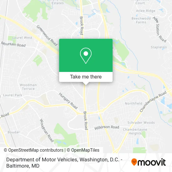 Department of Motor Vehicles map