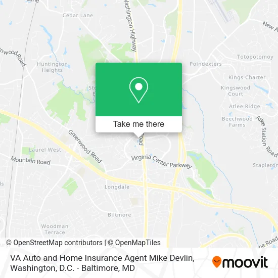 VA Auto and Home Insurance Agent Mike Devlin map
