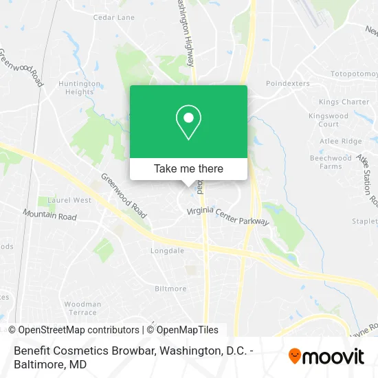 Benefit Cosmetics Browbar map
