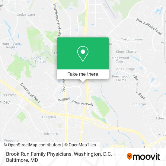 Brook Run Family Physicians map
