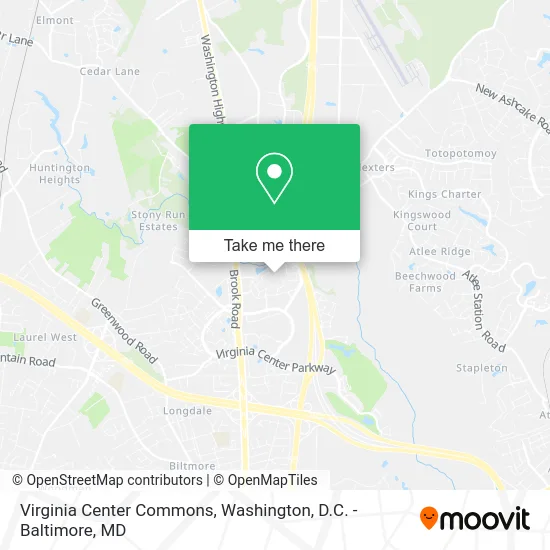 Virginia Center Commons map