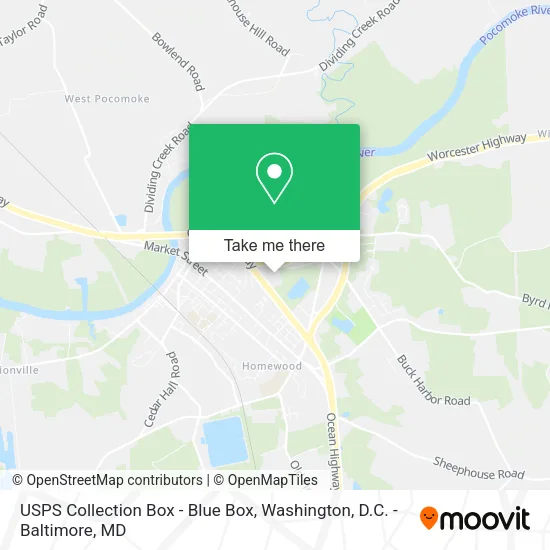 USPS Collection Box - Blue Box map