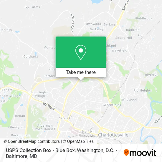 Mapa de USPS Collection Box - Blue Box