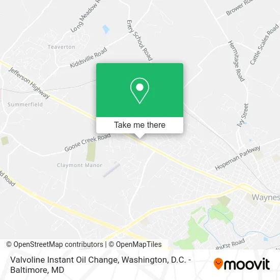 Valvoline Instant Oil Change map