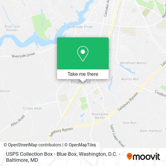 USPS Collection Box - Blue Box map