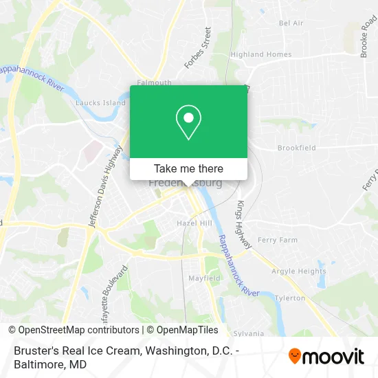 Bruster's Real Ice Cream map