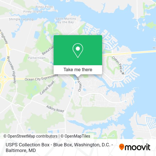 USPS Collection Box - Blue Box map