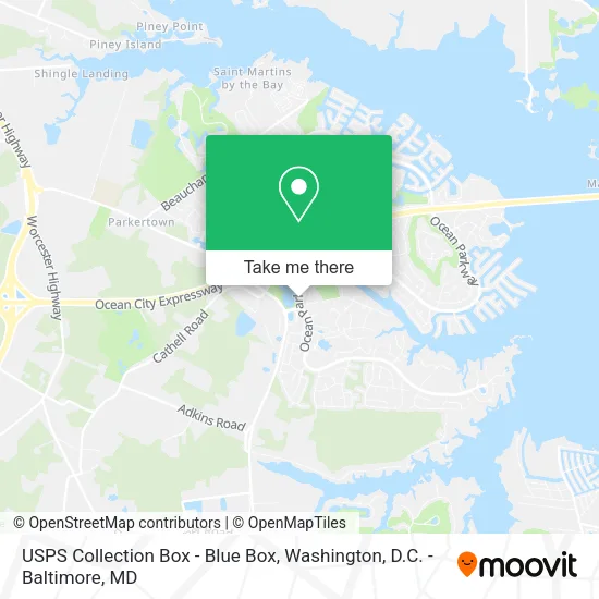 Mapa de USPS Collection Box - Blue Box