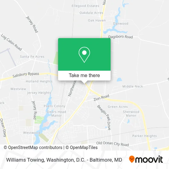 Williams Towing map