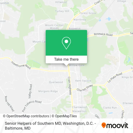 Senior Helpers of Southern MD map