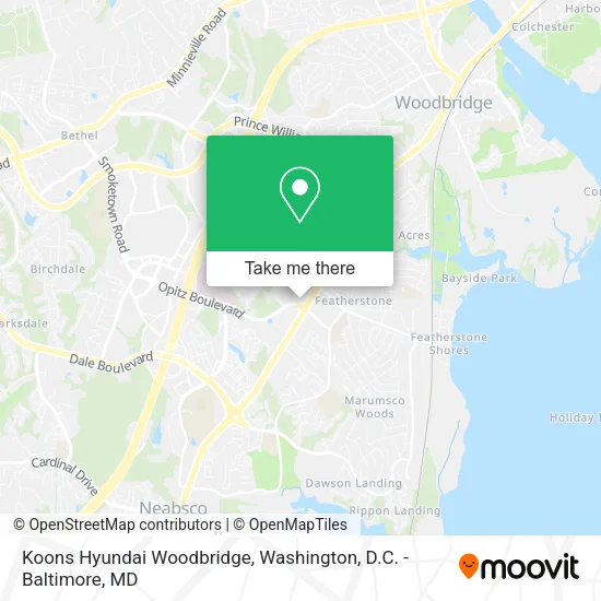 Koons Hyundai Woodbridge map